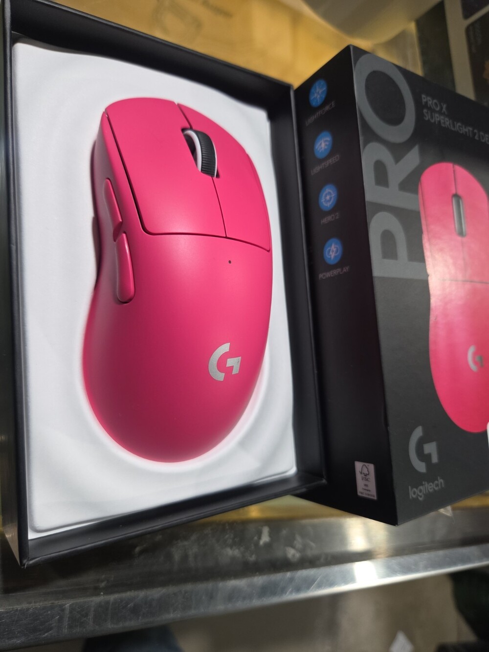 Logitech G Pro X Wireless Superlight Gaming Mouse - ‎910-005954 (Pink)
